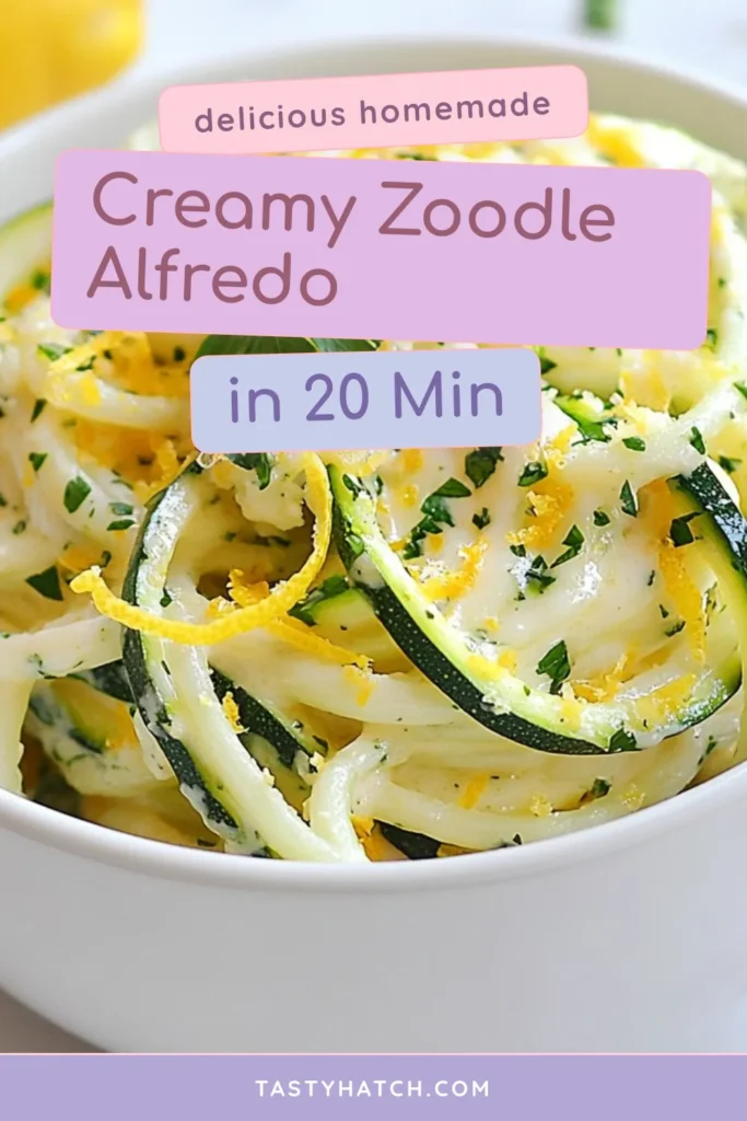 Discover the deliciousness of Lemon Garlic Zoodle Alfredo, a healthy and satisfying dish perfect for any meal! This Zoodle Alfredo Recipe features spiralized zucchini and a creamy Vegan Alfredo Sauce made from steamed cauliflower and nutritional yeast. Enjoy a guilt-free pasta experience that's packed with flavor. Try this Healthy Cauliflower Alfredo today and impress your taste buds! Save this recipe for your healthy eating board! #VeganRecipes #HealthyEating #Zoodles #PastaAlternatives