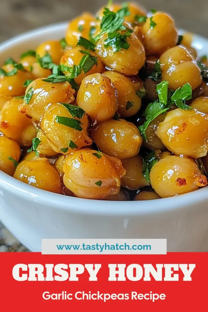 Discover the ultimate savory snack idea with these Honey Garlic Roasted Chickpeas! This easy roasted chickpeas recipe features crispy chickpeas coated in a delicious honey garlic mixture, making them a perfect healthy snack for any occasion. Enjoy a delightful crunch while nourishing your body with this healthy chickpea recipe. Don&rsquo;t miss out&mdash;save this recipe for a tasty treat! #HoneyGarlicChickpeas #RoastedChickpeas #SavorySnacks #HealthyRecipes