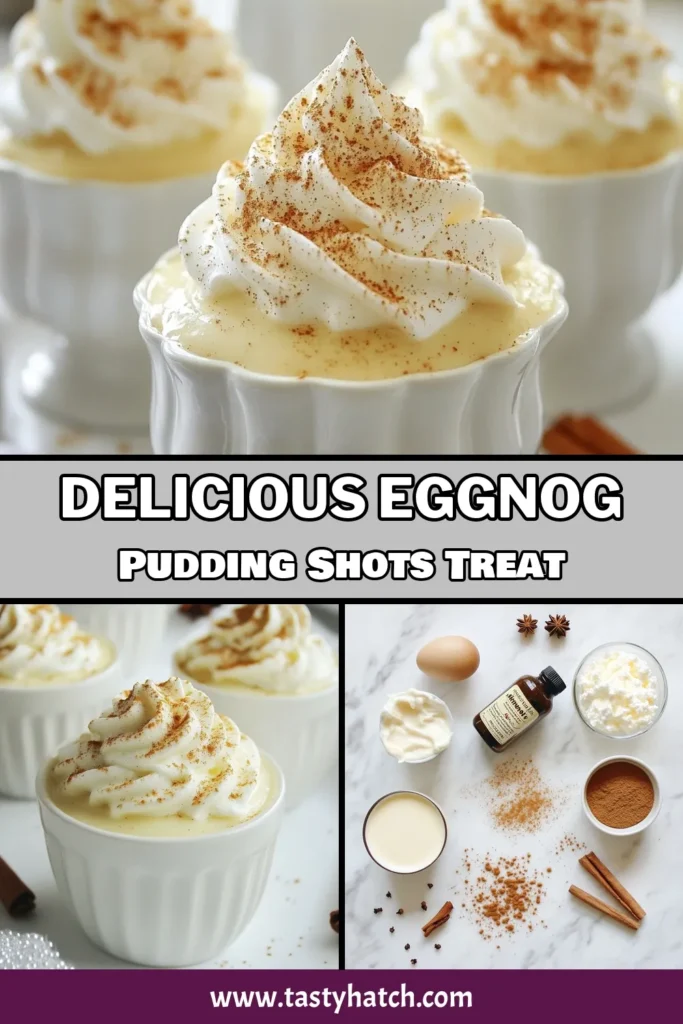 Looking to elevate your holiday gatherings? Try these delightful eggnog pudding shots! Perfectly creamy, these festive pudding recipes blend rich eggnog with warming spices for a deliciously indulgent treat. They make an easy Christmas recipe and a fun way to enjoy dessert. Chill them, top with whipped cream, and impress your guests with this unique holiday dessert. Save this festive favorite for your next celebration! #EggnogPuddingShots #HolidayDessertShots #FestiveRecipes #EasyChristmasRecipes