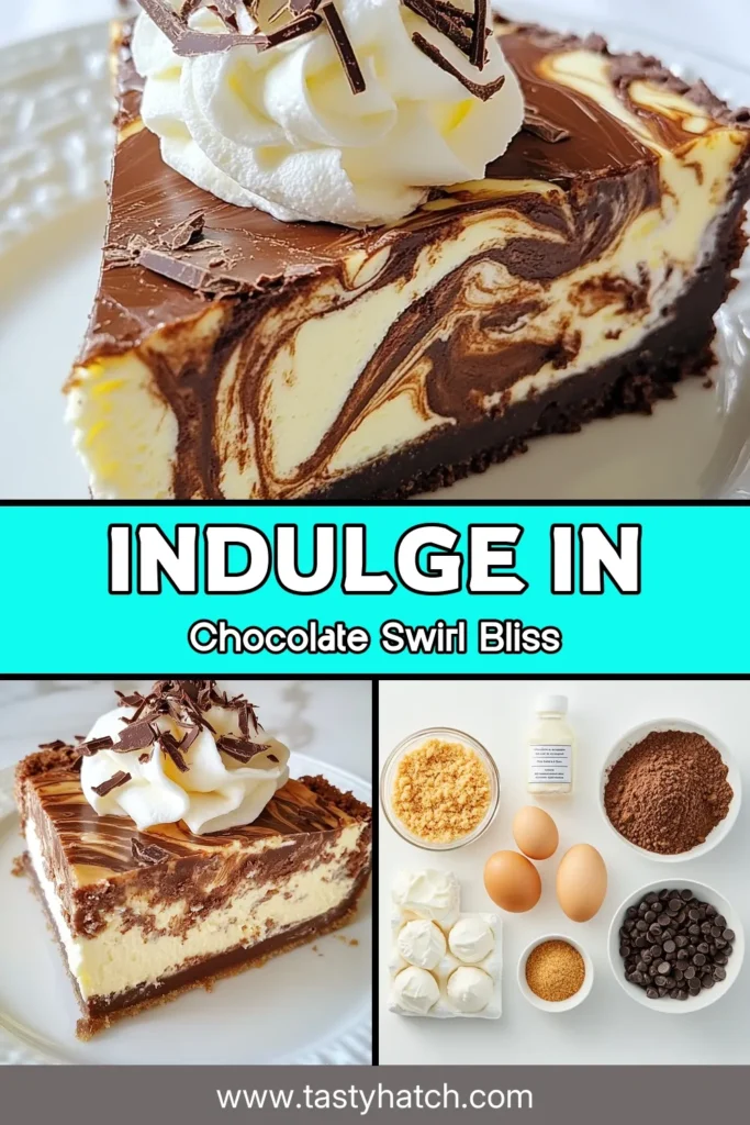 Indulge in the rich and creamy flavor of this Chocolate Swirl Cheesecake! Perfect for any occasion, this no-bake chocolate cheesecake is an easy chocolate dessert recipe that will impress your friends and family. Our cheesecake recipe with chocolate features a smooth, decadent texture that's hard to resist. Get the full recipe and tips on achieving the perfect swirl. Save this delectable treat for your next dessert night! #ChocolateSwirlCheesecake #EasyDessert #ChocolateLovers #BakingRecipes