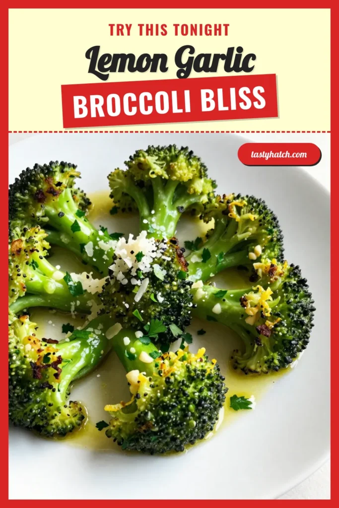 Elevate your meals with this Zesty Lemon Garlic Broccoli! This roasted broccoli recipe is a healthy lemon broccoli side dish bursting with flavor. Toss fresh broccoli with garlic, lemon zest, and optional red pepper flakes before roasting to perfection. For a cheesy finish, sprinkle with Parmesan. Perfect as a quick broccoli with Parmesan addition to any dinner. Try it today and transform your veggies! #HealthyEating #RoastedBroccoli #LemonGarlic #VegetableRecipes