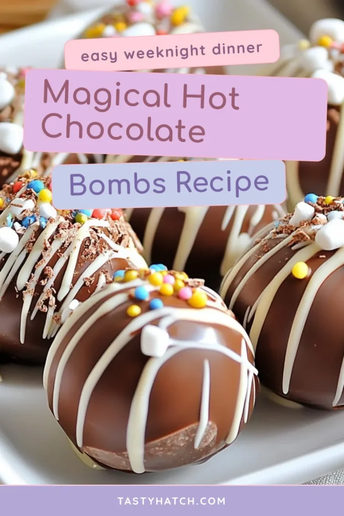 Indulge in the magic of homemade hot chocolate with these delightful hot chocolate bombs! This chocolate bomb recipe combines rich milk and white chocolate with cocoa powder and marshmallows for a festive treat. Perfect for cozy nights or holiday gatherings, these dessert recipes are sure to impress. Try them today and create a memorable hot chocolate experience. Save and share this recipe with friends! #HotChocolateBombs #DessertRecipes #FestiveHotChocolate #ChocolateBombRecipe