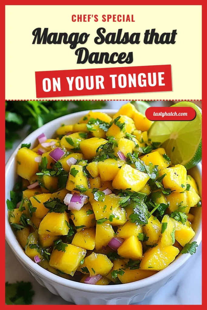 Discover the perfect Mango Salsa Recipe with this easy Mango Cilantro Salsa that&rsquo;s bursting with flavor! This fresh mango salsa combines ripe mangoes, zesty lime, and fragrant cilantro to create a tropical salsa recipe that&rsquo;s ideal for summer gatherings. In just 15 minutes, you can whip up this delicious salsa that&rsquo;s perfect with chips or as a topping for grilled dishes. Try this easy salsa with mango today and elevate your next meal! #MangoSalsa #SalsaRecipe #FreshMangoSalsa #TropicalSalsa