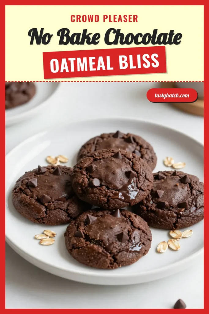 Craving something sweet but want to keep it healthy? Try these no-bake chocolate oatmeal cookies! This easy oatmeal cookie recipe combines rolled oats, natural peanut butter, and cocoa for a delicious treat. These vegan no-bake cookies are perfect for quick dessert recipes the whole family will love. Make them today and indulge guilt-free! Save this recipe for later enjoyment! #NoBakeCookies #ChocolateOatmeal #HealthyDesserts #VeganTreats