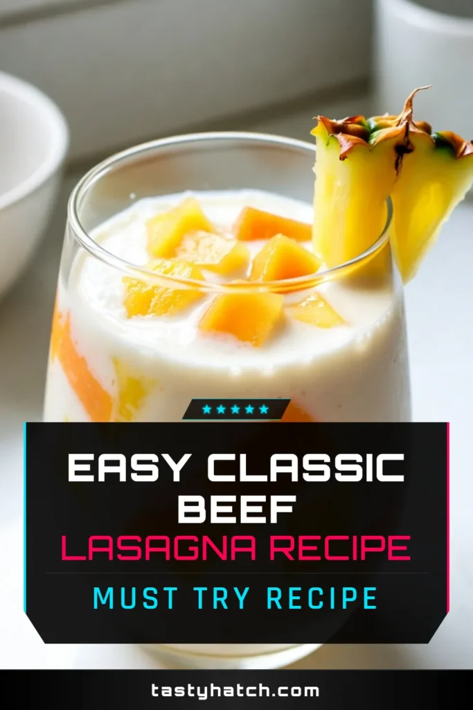 Dive into paradise with this tropical smoothie recipe featuring a delicious pineapple mango smoothie. Made with healthy smoothie ingredients like fresh mango, pineapple, creamy Greek yogurt, and refreshing coconut water, this coconut water smoothie is perfect for a bright, nutritious start to your day. Whip up this Greek yogurt smoothie in just 10 minutes and enjoy a refreshing twist! Save this recipe now! #SmoothieRecipe #HealthyLiving #TropicalVibes #CoconutWater