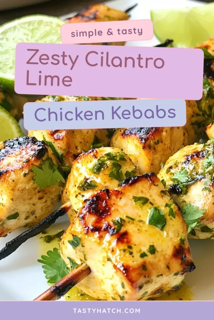 Try these delicious cilantro lime chicken kebabs for a healthy and easy meal! This grilled chicken skewers recipe features marinated chicken kebabs packed with flavor, perfect for a quick dinner or a BBQ. With simple ingredients and easy instructions, you can enjoy juicy, tender kebabs in no time. Don't miss out&mdash;save this easy kebab recipe for your next cookout! #CilantroLimeKebabs #GrilledChicken #Kebabs #HealthyRecipes