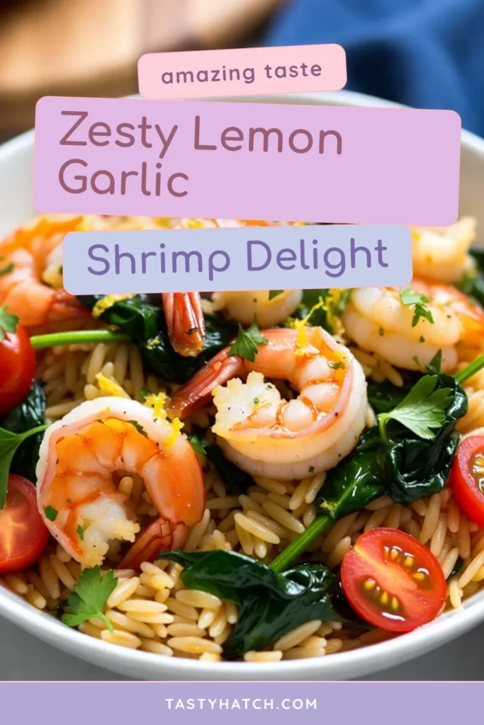 Discover the mouthwatering flavors of this easy shrimp orzo recipe! Our zesty Lemon Garlic Shrimp Orzo combines tender shrimp with vibrant spinach and cherry tomatoes for a healthy orzo dish that's quick to prepare. Perfect for a weeknight dinner, this delicious seafood pasta dish will impress your family and friends. Try it today and elevate your mealtime! Save this recipe for your next cooking adventure! #LemonGarlicShrimpOrzo #EasyShrimpOrzoRecipe #HealthyOrzoRecipes #QuickSeafoodPastaDish