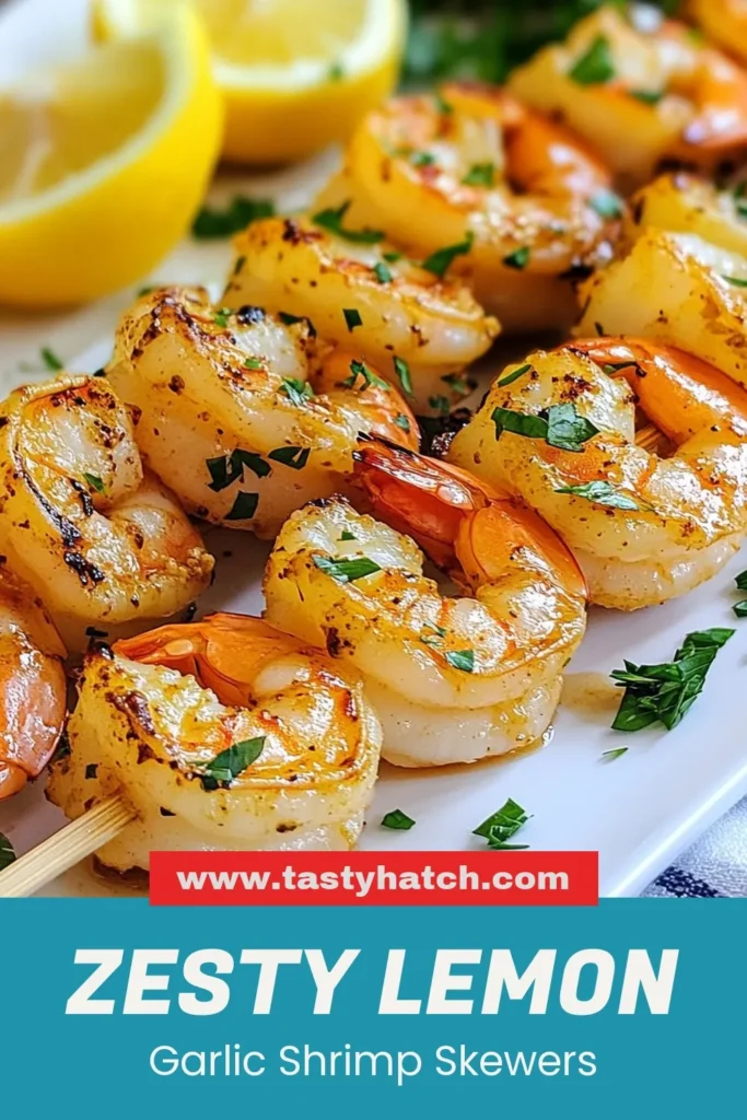 Elevate your seafood game with these delicious lemon garlic shrimp skewers! This grilled shrimp recipe is perfect for a quick shrimp dinner or any summer gathering. Marinated shrimp skewers soaked in a zesty lemon garlic marinade deliver incredible flavor. Easy to make and a crowd-pleaser, they&rsquo;re a must-try for your seafood grill recipes. Save this recipe for your next cookout! #LemonGarlicShrimpSkewers #GrilledShrimpRecipe #SeafoodGrillRecipes #QuickShrimpDinner