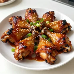 - 10 chicken drumsticks - 1/2 cup low sodium soy sauce - 1/4 cup honey - 2 tablespoons rice vinegar - 2 tablespoons sesame oil - 3 cloves garlic, minced - 1 tablespoon fresh ginger, grated - 1 teaspoon cornstarch - 1 tablespoon water For this recipe, the teriyaki sauce is key. The mix of soy sauce, honey, and rice vinegar gives it a sweet and salty flavor. Sesame oil adds a nice nutty touch. The minced garlic and fresh ginger bring depth. These flavors work together to make each bite tasty. To make your dish look great, add some green onions on top. Slice them thin for a pop of color. Sesame seeds also add a nice crunch. You can sprinkle both just before serving. These garnishes make your baked teriyaki chicken drumsticks not only tasty but also beautiful. {{ingredient_image_2}} Start by preheating your oven to 400&deg;F (200&deg;C). This gets the oven ready for perfect cooking. For easier cleanup, line a baking sheet with aluminum foil or parchment paper. This step saves time later. In a medium bowl, mix the following ingredients: - 1/2 cup low sodium soy sauce - 1/4 cup honey - 2 tablespoons rice vinegar - 2 tablespoons sesame oil - 3 cloves garlic, minced - 1 tablespoon fresh ginger, grated Whisk these together until they blend into a smooth sauce. This rich sauce gives the chicken great flavor. Pat the chicken drumsticks dry with paper towels. This helps the sauce stick better. Place the drumsticks in a large bowl or a zip-top bag. Pour half of the teriyaki sauce over them. Reserve the other half for later. Toss well to coat each piece. This step ensures every drumstick is packed with flavor. Arrange the marinated drumsticks on the lined baking sheet. Make sure to leave space between each piece. This helps them cook evenly. Bake in the oven for 30 minutes. This initial bake allows the flavors to develop. After 30 minutes, take the drumsticks out of the oven. With a brush, apply the reserved teriyaki sauce to each piece. Make sure to glaze both sides. Return the baking sheet to the oven and bake for another 15-20 minutes. The chicken should reach an internal temperature of 165&deg;F (75&deg;C). The skin should be caramelized and crispy. Once cooked, let the drumsticks rest for a few minutes. This helps keep the juices inside. Just before serving, sprinkle sliced green onions and sesame seeds on top. These add color and extra flavor. Serve on a large platter with steamed rice and saut&eacute;ed vegetables for a complete meal. Enjoy your tasty creation! To make the best teriyaki sauce, balance is key. Use low sodium soy sauce for flavor without too much salt. Honey adds sweetness and helps with the glaze. Rice vinegar gives a nice tang. For a depth of flavor, add fresh garlic and ginger. These ingredients work together to create a rich, tasty sauce. Mix well to ensure everything blends. A smooth sauce coats the chicken evenly. Start with dry drumsticks. Pat them down with paper towels. This helps the sauce stick better. Place the drumsticks in a bowl or bag for marinating. Make sure each one gets coated with sauce. Space them out on the baking sheet. This ensures even cooking. Bake at 400&deg;F (200&deg;C) for a crispy skin. Always check the internal temperature; it should reach 165&deg;F (75&deg;C) for safety. Glazing adds flavor and shine. Halfway through baking, apply the reserved teriyaki sauce. Use a brush for even coverage. Flip the drumsticks and glaze the other side too. This creates a beautiful caramelized finish. For extra gloss, bake a little longer after glazing. Watch closely to avoid burning. The end result is perfectly glazed drumsticks that look great on any plate. Pro Tips Pat the Chicken Dry: Ensuring the chicken drumsticks are dry before marinating helps the teriyaki sauce adhere better, creating a more flavorful glaze. Marinate Longer: For an even deeper flavor, marinate the drumsticks in the teriyaki sauce for at least 1-2 hours or overnight in the refrigerator. Use a Meat Thermometer: To ensure perfectly cooked chicken, use a meat thermometer to check that the internal temperature reaches 165&deg;F (75&deg;C). Customize Your Sauce: Feel free to add a pinch of red pepper flakes for spice or a splash of pineapple juice for a fruitier teriyaki sauce. {{image_4}} You can change some ingredients in this recipe. For example, you can use chicken thighs instead of drumsticks. Thighs will stay juicy and add more flavor. If you want a different taste, try using maple syrup instead of honey. You can also swap rice vinegar for apple cider vinegar. For a spicy kick, add a little sriracha or red pepper flakes to the sauce. You can cook these drumsticks in several ways. If you prefer a grill, marinate the drumsticks as usual. Cook them on medium heat for about 25-30 minutes, turning often. If you want to use a slow cooker, place the drumsticks in it with the teriyaki sauce. Cook on low for 4-5 hours or high for 2-3 hours. They will be tender and flavorful! To boost the flavor, try adding more spices to the sauce. A teaspoon of five-spice powder or a pinch of black pepper can make it pop. If you love sesame, add toasted sesame oil or seeds to the marinade. You can also add pineapple juice for a fruity twist. This will add a sweet and tangy layer to your dish. You can store leftover baked teriyaki chicken drumsticks in the fridge. Place them in an airtight container. They will stay fresh for up to 3 days. Make sure to let the chicken cool before sealing it. This helps keep the drumsticks juicy. If you want to save drumsticks for later, freezing is a great option. Wrap each drumstick in plastic wrap, then put them in a freezer bag. The drumsticks can last up to 3 months in the freezer. When you're ready to eat, let them thaw in the fridge overnight. To reheat chicken drumsticks, you can use the oven or microwave. For oven reheating, set it to 350&deg;F (175&deg;C). Place the drumsticks on a baking sheet and heat for about 15-20 minutes. This keeps the skin crispy. If using a microwave, heat them for 1-2 minutes. Check to ensure they are hot throughout before serving. Yes, you can use chicken thighs. They have more fat and flavor. Adjust the cooking time as thighs may take longer. Thighs should reach an internal temperature of 165&deg;F (75&deg;C) like drumsticks. Teriyaki chicken pairs well with many sides. Here are a few options: - Steamed rice - Stir-fried vegetables - Cucumber salad - Asian slaw These sides balance the savory flavor of the chicken. To check if the chicken is done, use a meat thermometer. Insert it into the thickest part of the drumstick. It should read 165&deg;F (75&deg;C). The juices should run clear, not pink. Yes, you can make teriyaki sauce in advance. Store it in the fridge for up to a week. You can also freeze it for longer storage. Just thaw before using. Traditional teriyaki sauce contains soy sauce, which has gluten. To make gluten-free teriyaki chicken, use gluten-free soy sauce or tamari. This keeps all the flavors without gluten. In this post, we explored the key ingredients and steps to make teriyaki chicken. We discussed how to prepare the sauce, marinate the chicken, and achieve the best glaze. I shared tips for perfect results and different ways to enjoy the dish. Remember, you can customize it to fit your taste. Teriyaki chicken is simple to make and fun to share. With these steps and ideas, you can enjoy a delicious meal any time.