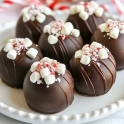 - 1 cup high-quality dark chocolate chips - 1/2 cup hot cocoa mix - 1/2 cup mini marshmallows - 1/4 cup crushed peppermint candies The main ingredients create rich flavors. Dark chocolate chips give a deep taste. The hot cocoa mix adds sweetness. Mini marshmallows offer a fluffy texture. Crushed peppermint candies bring a festive crunch. - Decorative sprinkles - Alternative chocolate types (e.g., milk chocolate) You can make your hot chocolate bombs extra fun with sprinkles. They add color and excitement. If you prefer, use milk chocolate instead of dark. This choice will change the flavor and sweetness. - Silicone mold for shaping hot chocolate bombs - Microwave-safe bowl or double boiler To make these delightful treats, you need a silicone mold. This mold helps shape the bombs easily. A microwave-safe bowl works well for melting chocolate. Alternatively, a double boiler gently warms the chocolate. {{ingredient_image_2}} To start, you need to melt the chocolate. You can use two methods. - Microwave method: Place dark chocolate chips in a microwave-safe bowl. Heat in 30-second bursts, stirring each time. This keeps the chocolate smooth and shiny. - Double boiler method: Fill a pot with water and simmer it. Set a heatproof bowl on top without touching the water. Add chocolate chips to the bowl and stir until melted. Next, you coat the molds with melted chocolate. Here are some tips: - Techniques for even coating: Use a spoon or pastry brush to apply the chocolate. Make sure to coat the inside well. - Importance of thickness: The chocolate layer should be thick enough to hold its shape. A thin layer may break apart. Now, it's time to fill the molds with tasty treats. - Layering technique for ingredients: After the chocolate sets, add 1-2 tablespoons of hot cocoa mix to each mold. Then, add mini marshmallows and crushed peppermint candies. - Customizing with toppings: Feel free to mix in your favorite toppings. You can use nuts, caramel bits, or even flavored cocoa mix. Sealing the hot chocolate bombs is next. - Using a warm plate technique: Heat a plate in the microwave for about 30 seconds. This plate will help melt the edges of the chocolate shells. - Proper alignment for sealing: Press the open sides of the chocolate shells against the warm plate. Then, align the filled halves and press them together. Hold for a few seconds to seal. Once sealed, you can add some fun decorations. - Drizzling chocolate: Use leftover melted chocolate to drizzle over the tops. This adds a nice touch. - Adding sprinkles for visual appeal: Sprinkle decorative sprinkles on top. It makes them look festive and fun. Finally, let&rsquo;s finish your hot chocolate bombs. - Allowing to set at room temperature: Let the bombs sit at room temperature until set. This could take about 30 minutes. - Storage recommendations: Store the bombs in an airtight container. They will stay fresh until you are ready to enjoy them. To get a perfect chocolate shell, start with quality chocolate. Use high-quality dark chocolate chips or milk chocolate. Melt it carefully to avoid burning. - Ensuring even thickness: Coat the molds well. Use a spoon or brush. Make sure to cover every spot evenly. Aim for a thickness of about 1/8 inch. A thick shell holds better. If it's too thin, it might break. - Avoiding chocolate cracking: Let the chocolate cool slowly. If you rush it, the shells may crack. Cool them at room temperature before putting them in the fridge. This prevents stress on the chocolate. Hot chocolate bombs are fun to customize! You can switch up the fillings to suit your taste. - Alternative fillings: Try flavored cocoa mix. You can also use different types of chocolate. Check for caramel or peanut butter options for extra flavor. - Seasonal toppings: Change toppings based on the season. Use crushed peppermint for winter. In fall, add cinnamon or nutmeg. For holidays, use colorful sprinkles or themed decorations. How you present your hot chocolate bombs makes a difference. - Serving with different mugs: Use fun mugs to match the season or occasion. A cozy mug adds to the joy of the drink. - Adding whipped cream or extra toppings: Top your drink with whipped cream. You can also add more sprinkles or chocolate shavings. This makes it look fancy and inviting. Enjoy every sip of your delightful treat! Pro Tips Use Quality Chocolate: The better the chocolate you use, the richer and more luxurious your hot chocolate bombs will taste. Aim for high-quality dark or milk chocolate that has a high cocoa content. Experiment with Fillings: While hot cocoa mix and marshmallows are classic, feel free to get creative with your fillings! Try adding flavored syrups, crushed cookies, or different types of chocolates for a unique twist. Check the Temperature: When sealing the chocolate shells, ensure the plate is warm but not too hot; this prevents the chocolate from becoming too soft and melting excessively. Storage Matters: Keep your hot chocolate bombs in a cool, dry place to maintain their shape and quality. Avoid refrigerating them unless necessary, as moisture can affect the chocolate. {{image_4}} You can make hot chocolate bombs for any season! For winter, think about adding festive flavors. Try peppermint or gingerbread. For spring, use flavors like lavender or matcha. With Halloween, add pumpkin spice! You can also mix in different flavors. Caramel and peanut butter bring a delightful twist. Want to make these bombs vegan? Switch the chocolate for dark chocolate that is dairy-free. Use almond or oat milk in your hot cocoa mix. You can still enjoy mini marshmallows made from plant-based ingredients. For gluten-free options, check that your hot cocoa mix is free from gluten. Pair your hot chocolate bombs with flavored milk. Almond or hazelnut milk can add a new layer of taste. Serve them in fun mugs for added charm. You can also add whipped cream, sprinkles, or crushed cookies on top to make them look fancy. Let your creativity flow and surprise your guests! Store your hot chocolate bombs in an airtight container. This keeps moisture out and helps them stay fresh. You can keep them at room temperature. However, if you live in a very warm place, store them in the fridge. This prevents melting and keeps your treats intact. Hot chocolate bombs can last up to two weeks. Look for signs of spoilage, like a dull or dry surface. If they smell off or the chocolate looks whitish, it&rsquo;s best to toss them. Freshness is key for that rich taste! To gift hot chocolate bombs, consider fun packaging ideas. Use clear bags tied with ribbons or cute boxes. For a special touch, add a handwritten note. Presentation makes them even more delightful for any occasion. Hot chocolate bombs are made of a few simple ingredients. Here&rsquo;s a breakdown: - 1 cup high-quality dark chocolate chips (or milk chocolate) - 1/2 cup hot cocoa mix - 1/2 cup mini marshmallows - 1/4 cup crushed peppermint candies - Optional: Decorative sprinkles for a fun touch These ingredients come together to create a delightful treat. Using hot chocolate bombs is easy and fun! Follow these simple steps: 1. Place the bomb in a mug. Choose a cozy mug to enjoy your drink. 2. Heat milk. Pour hot, steamed milk over the bomb in the mug. 3. Watch it dissolve. Enjoy the magic as the bomb melts, releasing marshmallows and cocoa. 4. Stir it up. Mix well to combine flavors. You can top with whipped cream if you want! This method makes a warm, tasty drink. Yes, you can make hot chocolate bombs ahead of time! Here are some tips for storage: - Use an airtight container. This keeps them fresh. - Store at room temperature. Avoid moisture to prevent melting. - Lasts for about two weeks. Enjoy them within this time for the best taste. Making them in advance saves time later. You can get creative with your fillings! Here are some fun ideas: - Use flavored hot cocoa mixes, like caramel or mint. - Add different candies, such as chocolate chips or toffee bits. - Experiment with spices like cinnamon or nutmeg for warmth. These options let you personalize each bomb to your taste. You can find hot chocolate bombs at many places: - Local stores: Check specialty shops or bakeries. - Online: Many brands sell them on websites like Amazon or Etsy. - Make your own: It&rsquo;s easy and fun to create at home! Buying or making your own means you can enjoy this sweet treat any time! You now have all the tools to create delightful hot chocolate bombs. We covered ingredients like dark chocolate, cocoa mix, and marshmallows. You learned how to melt chocolate, coat molds, and fill them with tasty treats. Tips helped you make perfect shells and explore fun flavors. With storage advice and creative serving ideas, your bombs will impress everyone. Try making these treats for yourself or as gifts. Have fun, and enjoy each warm sip!